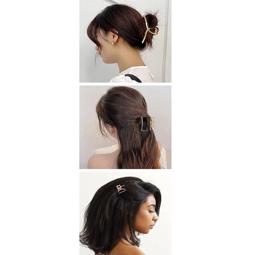 Gold Tone Metal Hair Claw Hair Clip